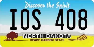 ND license plate IOS408