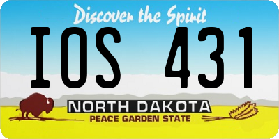 ND license plate IOS431