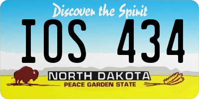 ND license plate IOS434
