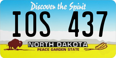 ND license plate IOS437