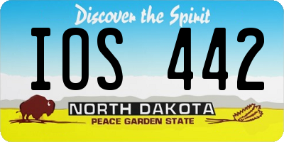 ND license plate IOS442