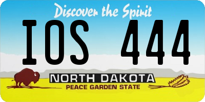 ND license plate IOS444