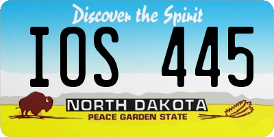 ND license plate IOS445