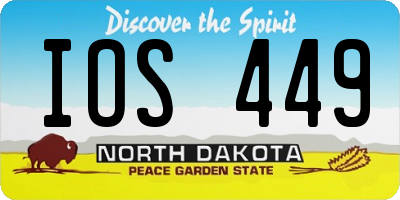 ND license plate IOS449