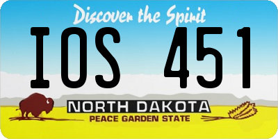 ND license plate IOS451