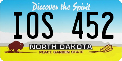 ND license plate IOS452