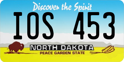 ND license plate IOS453