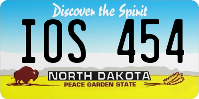 ND license plate IOS454