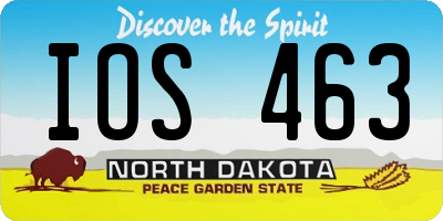ND license plate IOS463