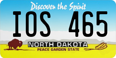 ND license plate IOS465
