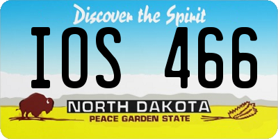 ND license plate IOS466