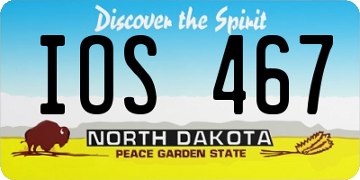 ND license plate IOS467