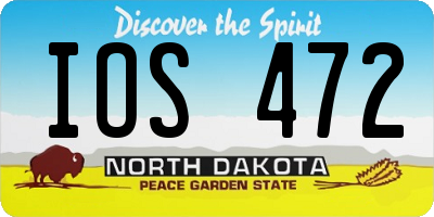 ND license plate IOS472