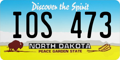 ND license plate IOS473