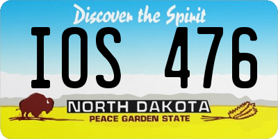 ND license plate IOS476