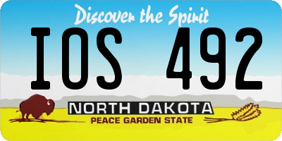 ND license plate IOS492