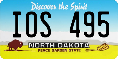 ND license plate IOS495