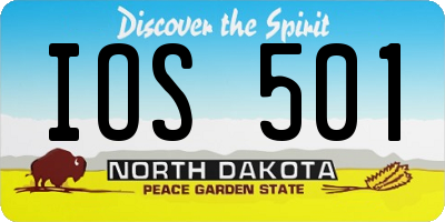 ND license plate IOS501