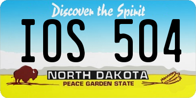 ND license plate IOS504
