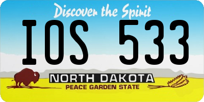 ND license plate IOS533