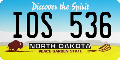 ND license plate IOS536