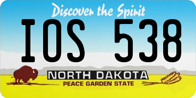 ND license plate IOS538