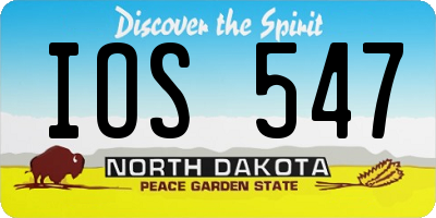 ND license plate IOS547