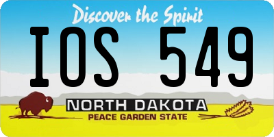 ND license plate IOS549