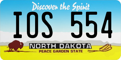 ND license plate IOS554