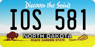 ND license plate IOS581