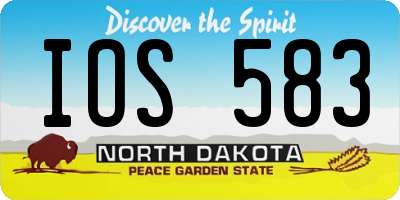 ND license plate IOS583