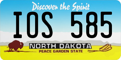 ND license plate IOS585