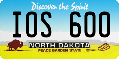 ND license plate IOS600