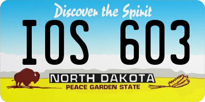 ND license plate IOS603