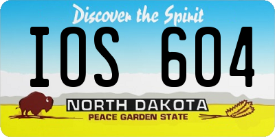 ND license plate IOS604