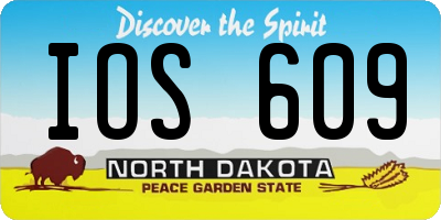 ND license plate IOS609