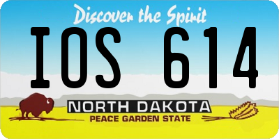 ND license plate IOS614
