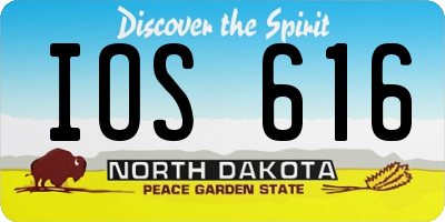 ND license plate IOS616