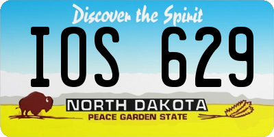 ND license plate IOS629