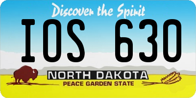 ND license plate IOS630