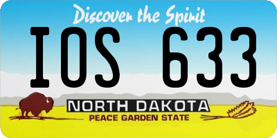 ND license plate IOS633
