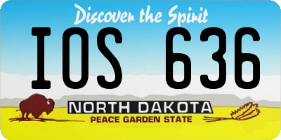 ND license plate IOS636
