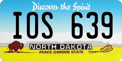 ND license plate IOS639