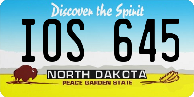ND license plate IOS645