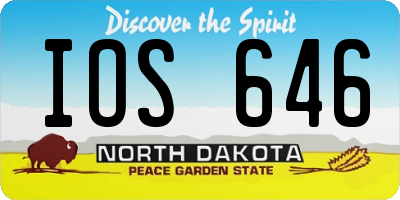 ND license plate IOS646
