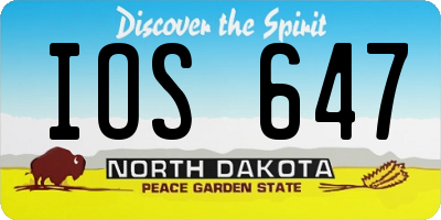 ND license plate IOS647