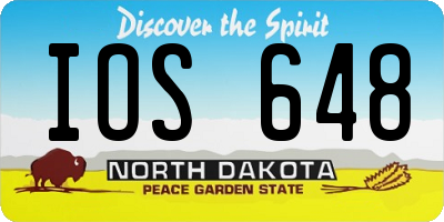 ND license plate IOS648