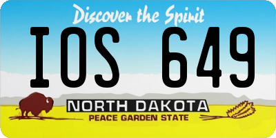 ND license plate IOS649