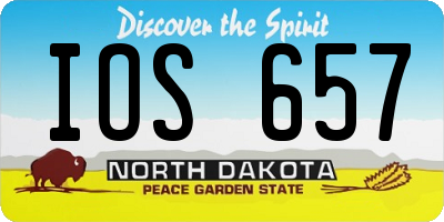 ND license plate IOS657