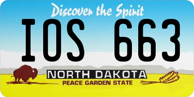 ND license plate IOS663